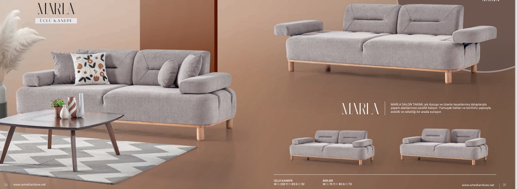 Marla Sofa Set 3+3+1+1